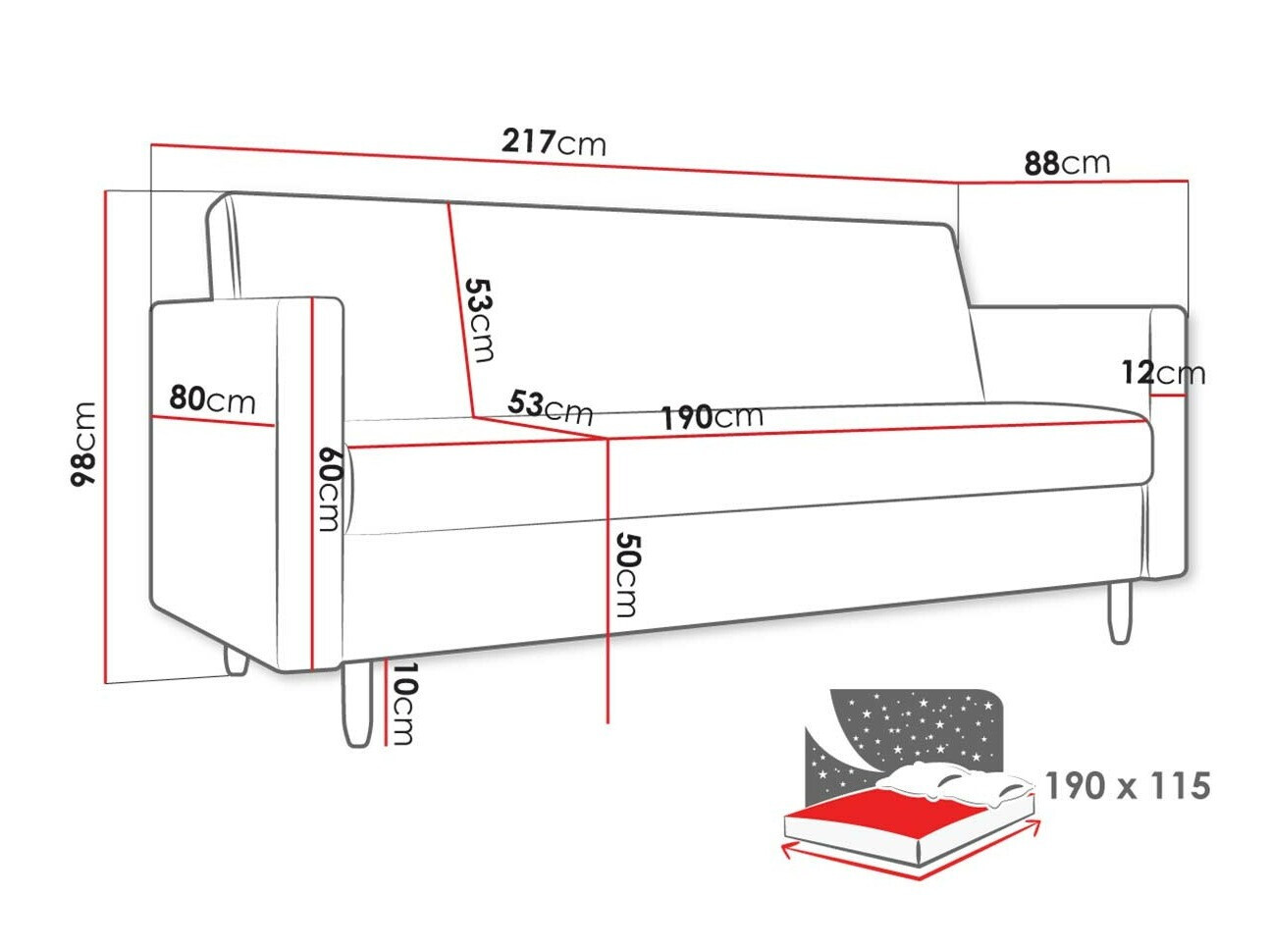 Slaapbank Memphis 136 (Paros 06)