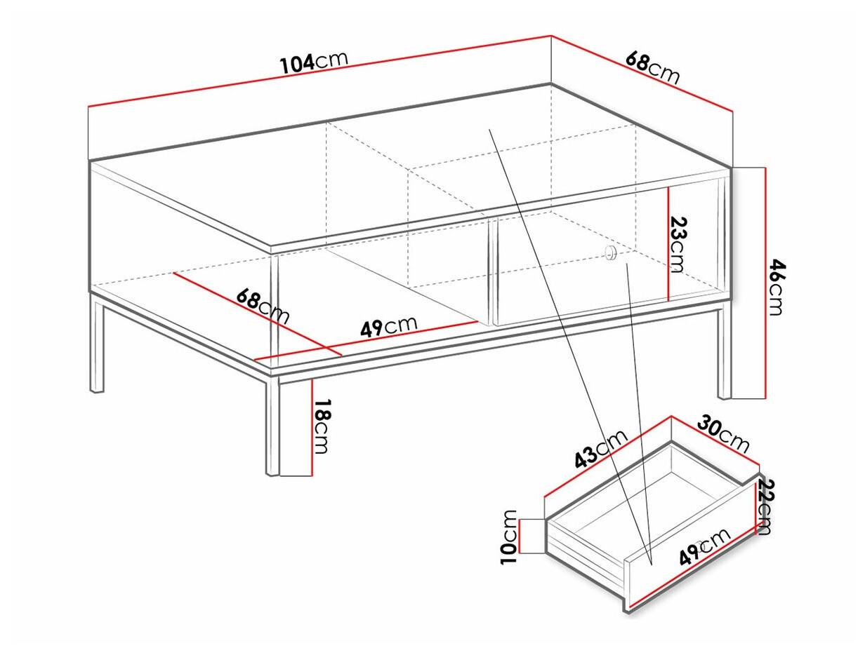 Salontafel Romveri 105 (Wit)