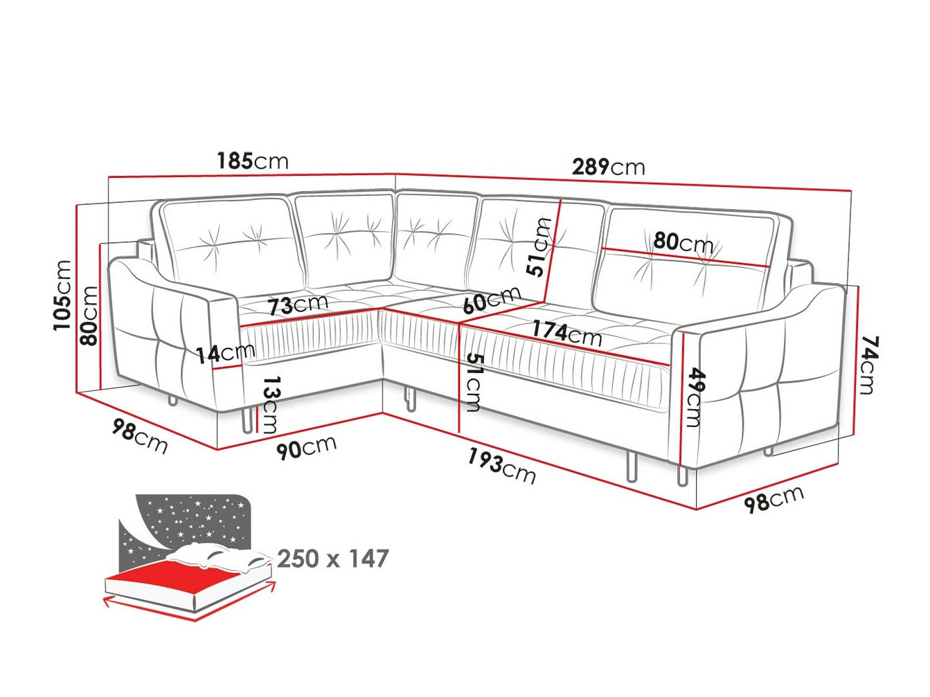 Hoekbank Kingsport 115 (Paros 2)