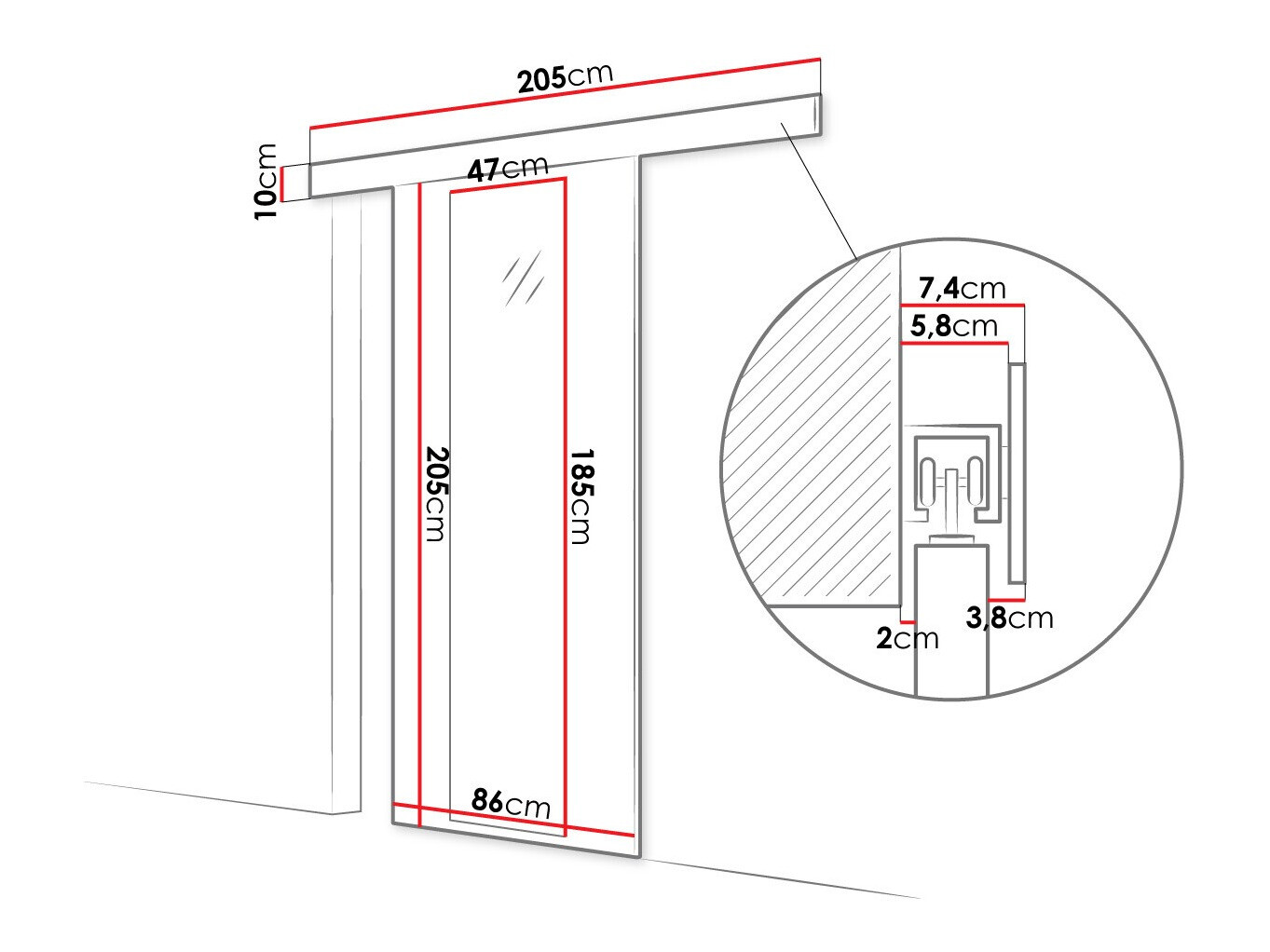 Schuifdeur Closico 169 (Sonoma eik)