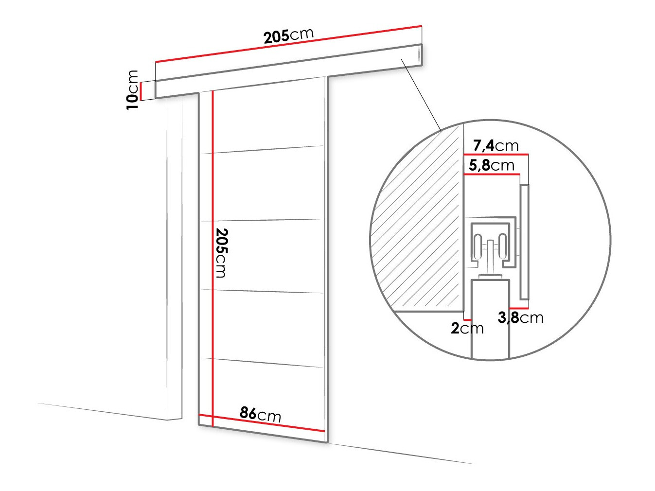Schuifdeur Closico 170 (Bruin)