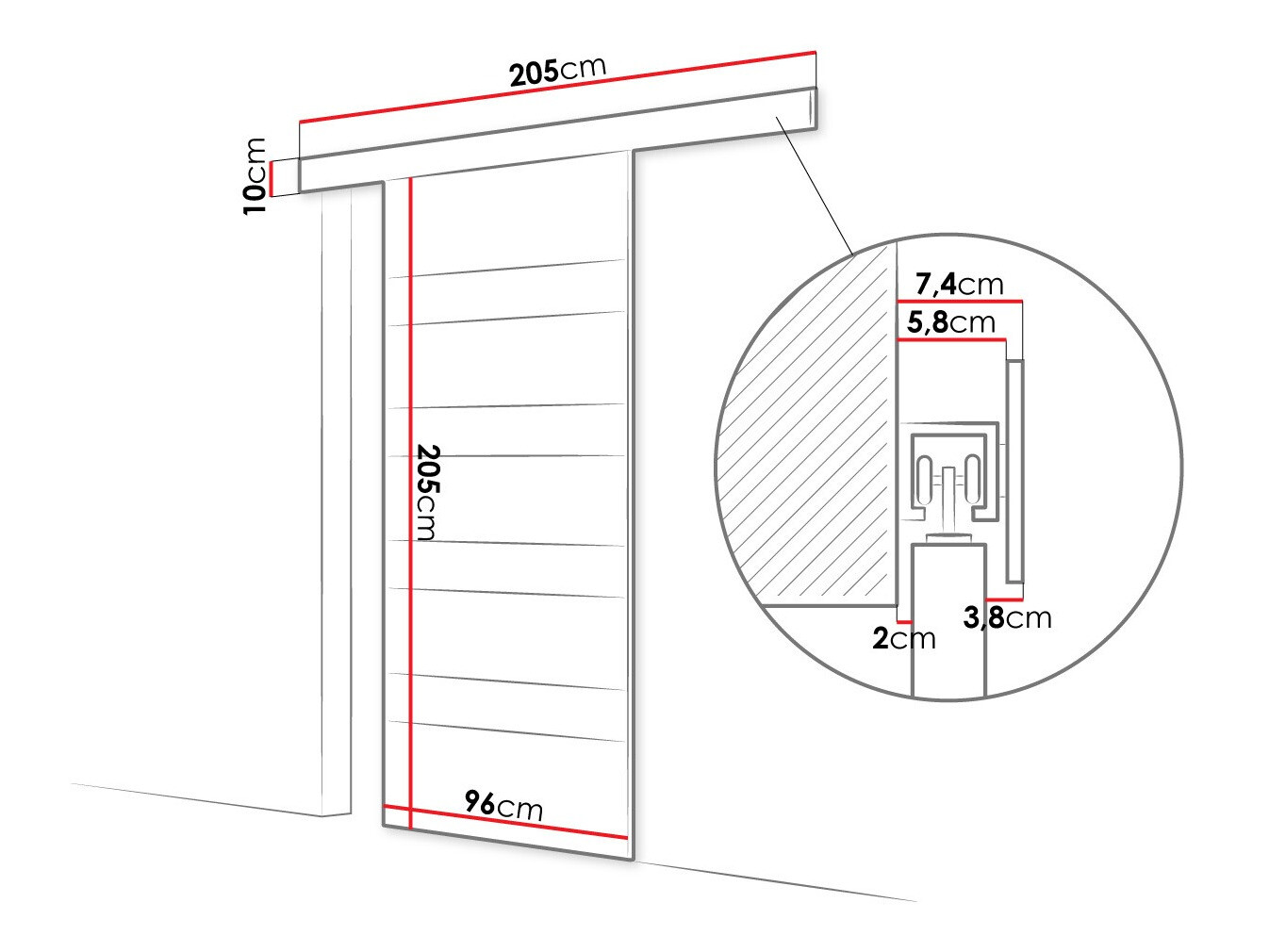 Schuifdeur Closico Portalis V (Zwart)