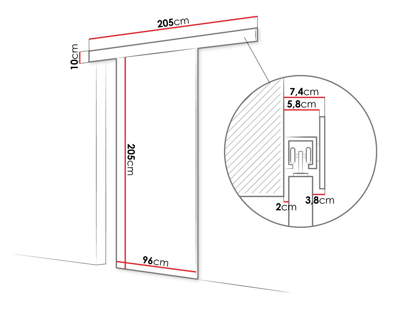 Schuifdeur Closico 177 (Wit)