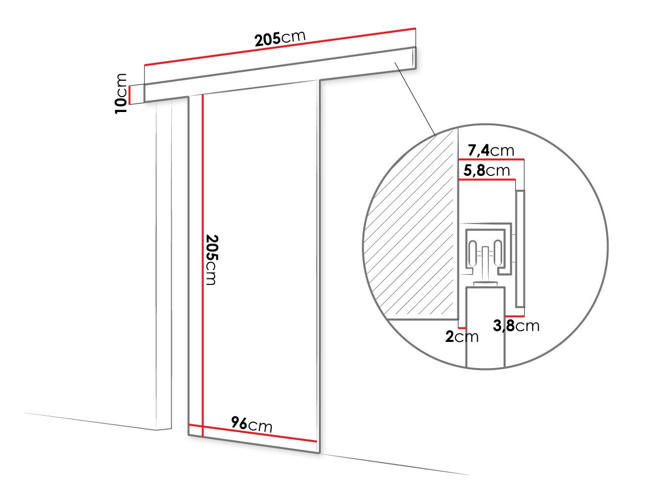 Schuifdeur Closico 178 (Wit)