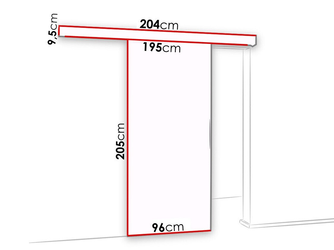 Schuifdeur Dover 121 (Wit + Zwart)