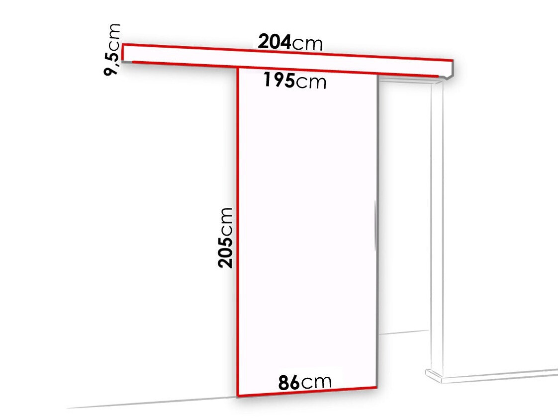 Schuifdeur Dover 123 (Antraciet + Zwart)