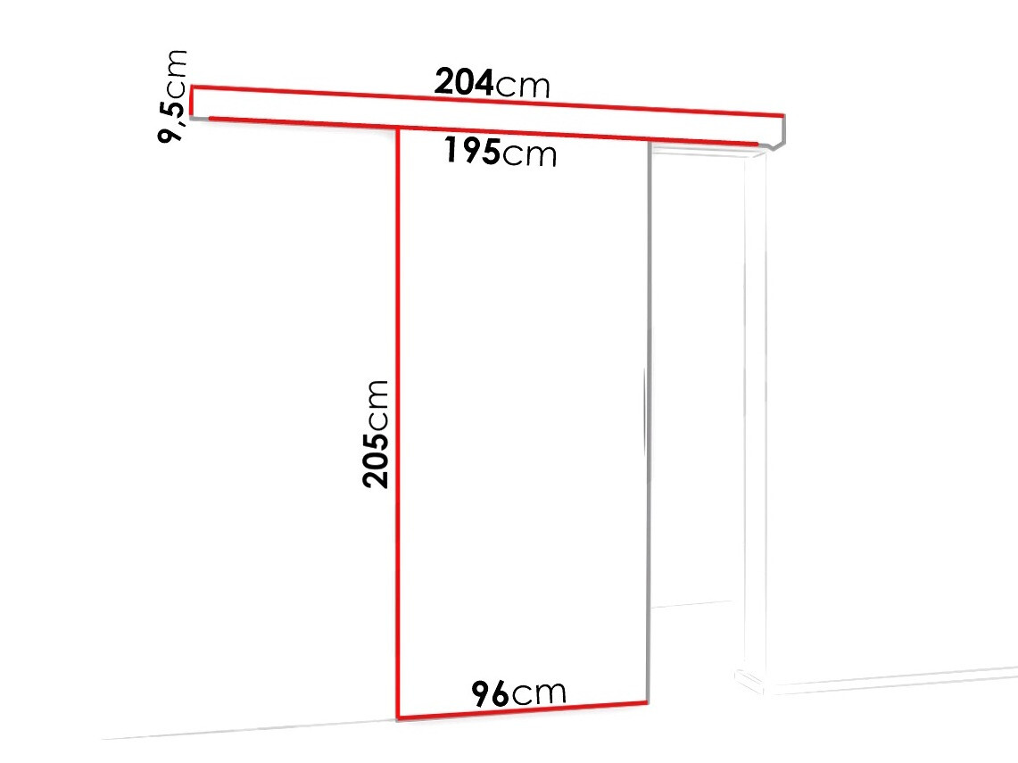 Schuifdeur Dover 124 (Wit + Zwart)