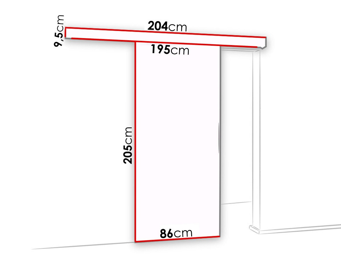 Schuifdeuren Dover 123 (Sonoma eik + Zwart)