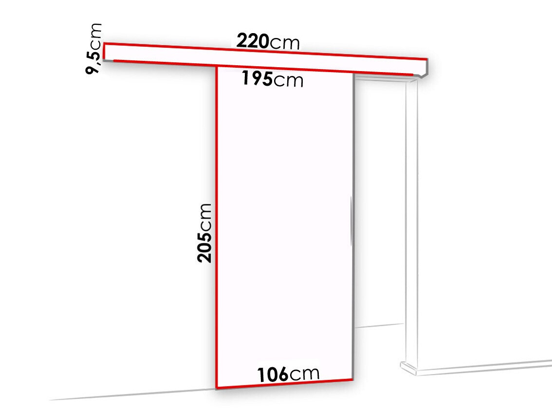 Schuifdeuren Dover 126 (Sonoma eik + Zwart)