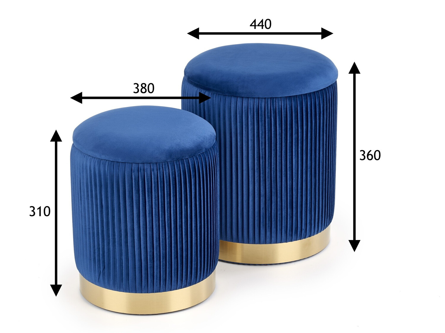 Set poefs Houston 1153 (Donkerblauw)