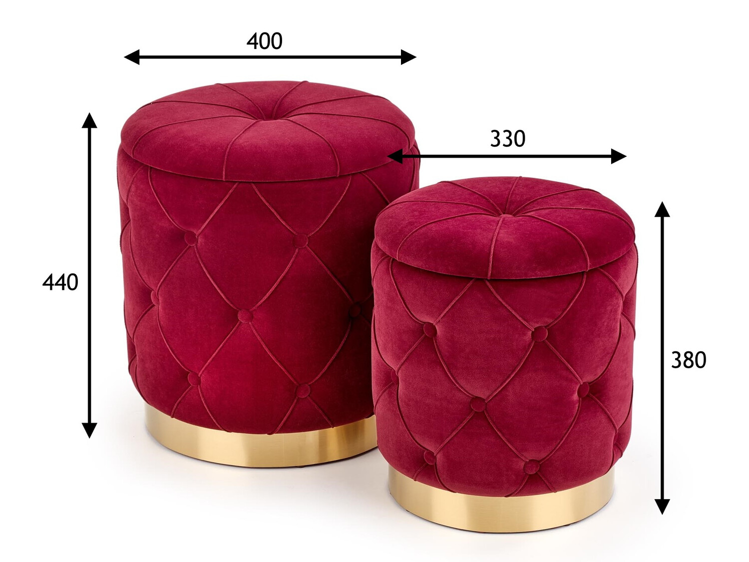 Set poefs Houston 1154 (Bordeaux)