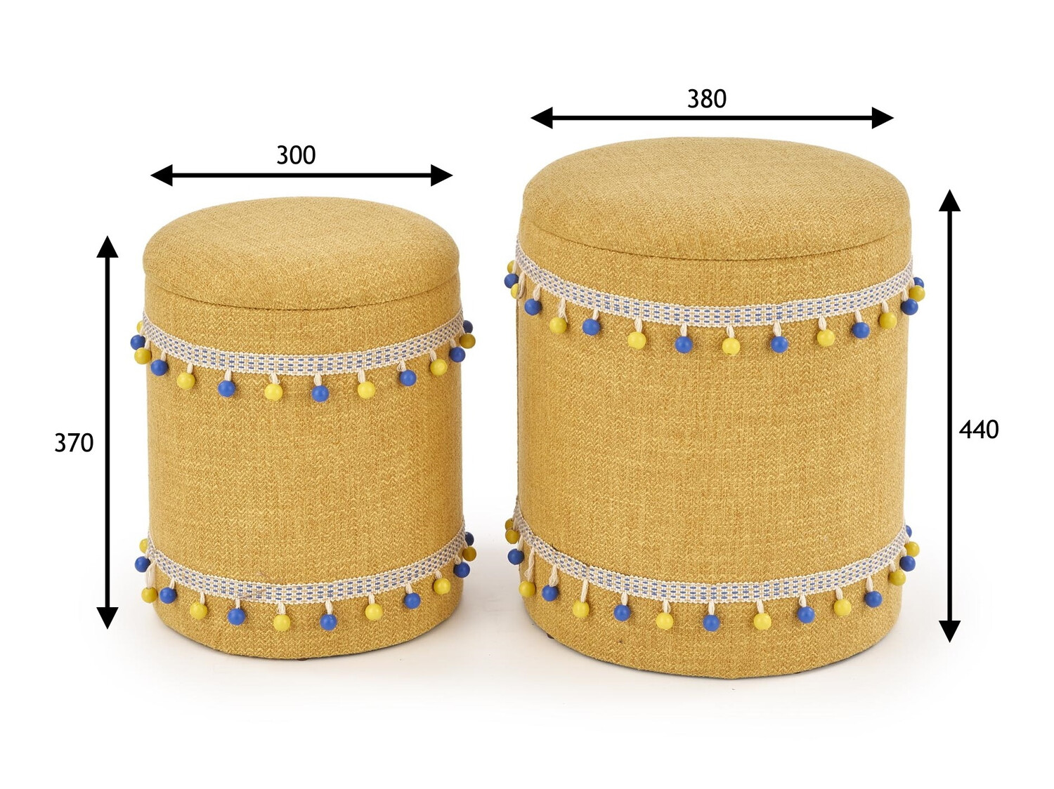 Set poefs Houston 1155 (Geel)