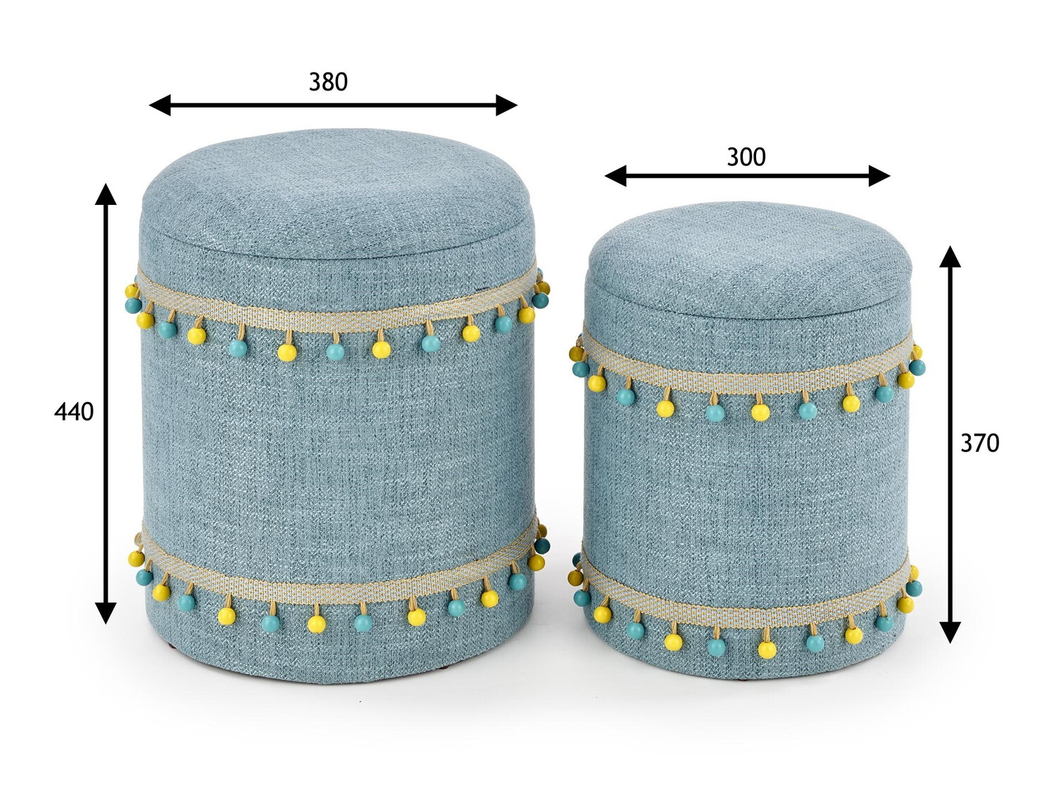 Set poefs Houston 1155 (Lichtblauw)