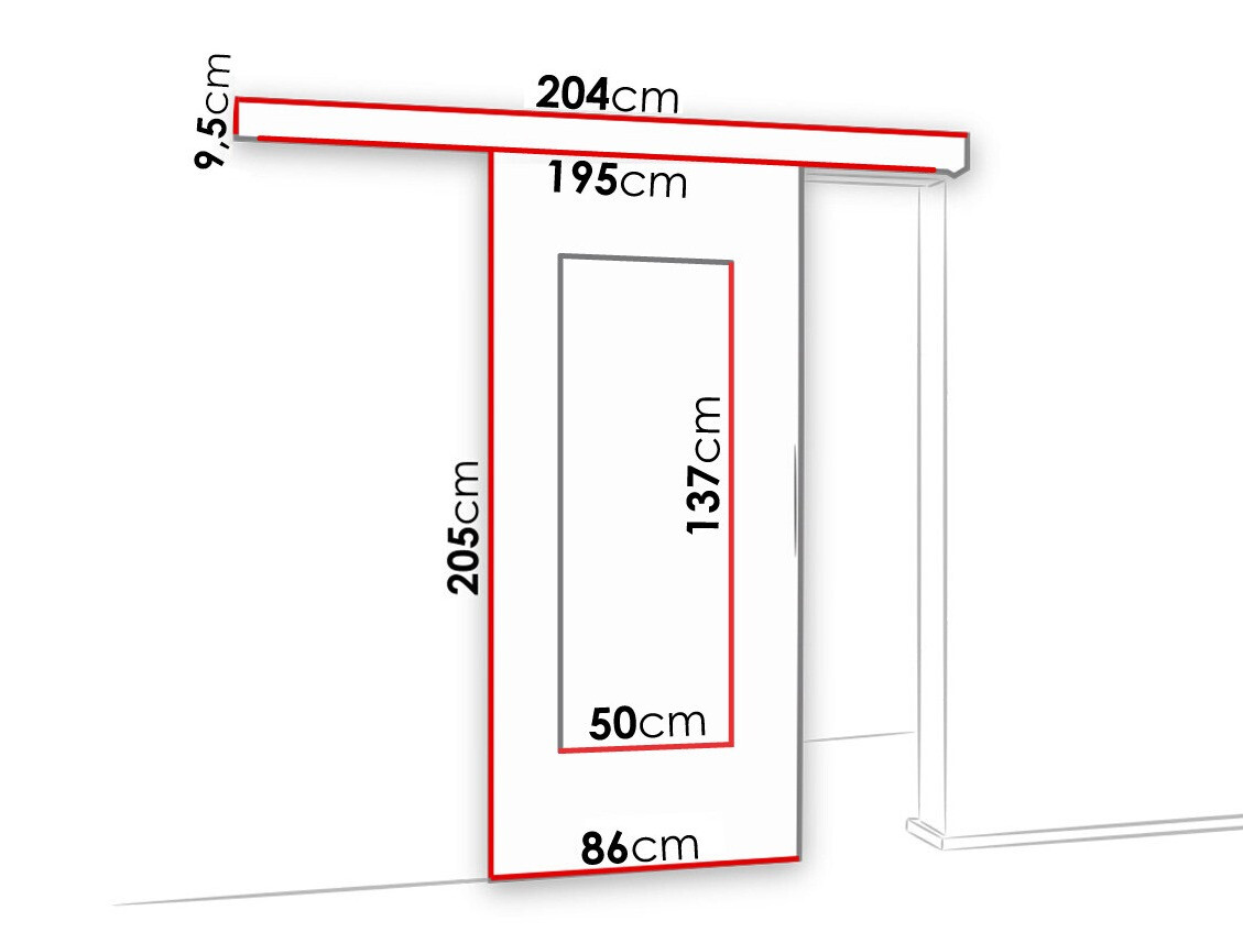 Schuifdeur Dover 128 (Antraciet)
