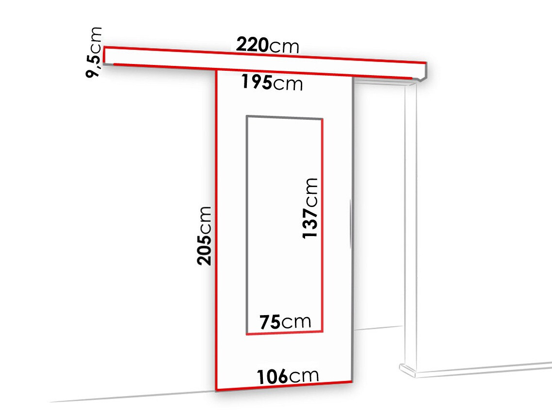 Schuifdeur Dover 130 (Wit)