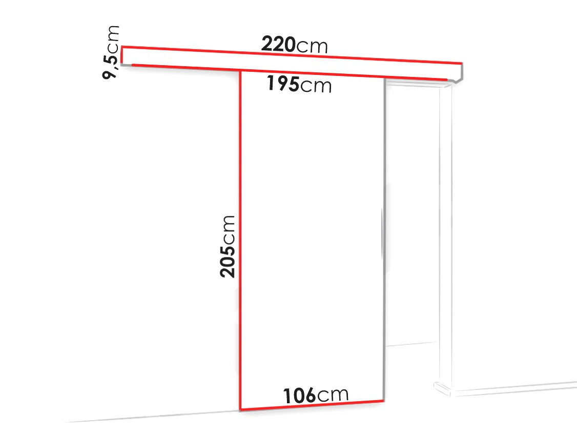 Schuifdeur Dover 137 (Donker essen + Zwart)