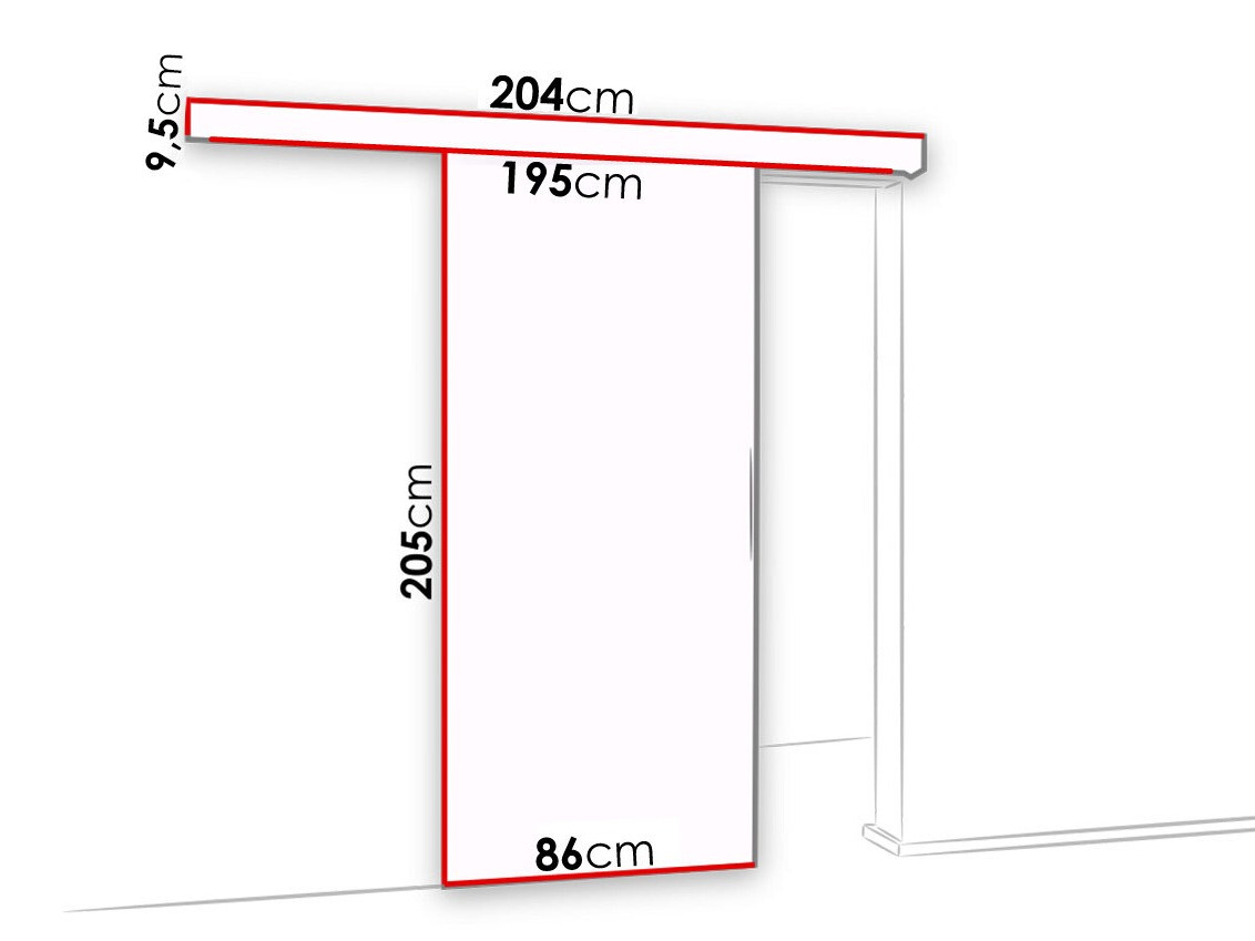 Schuifdeuren Dover 133 (Wit + Zwart)