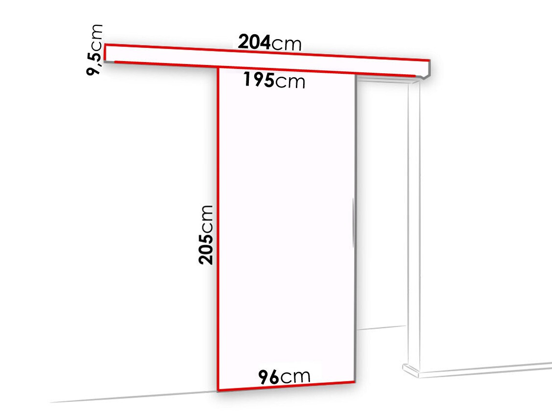 Schuifdeuren Dover 134 (Sonoma eik + Zwart)