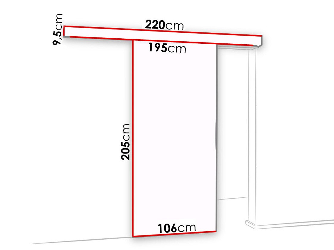 Schuifdeur Dover 140 (Donker essen + Zwart)
