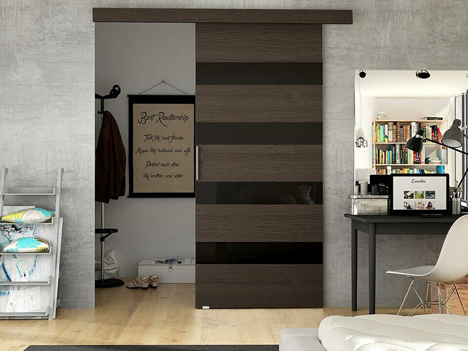 Schuifdeur Closico 179 (Bruin + Zwart)