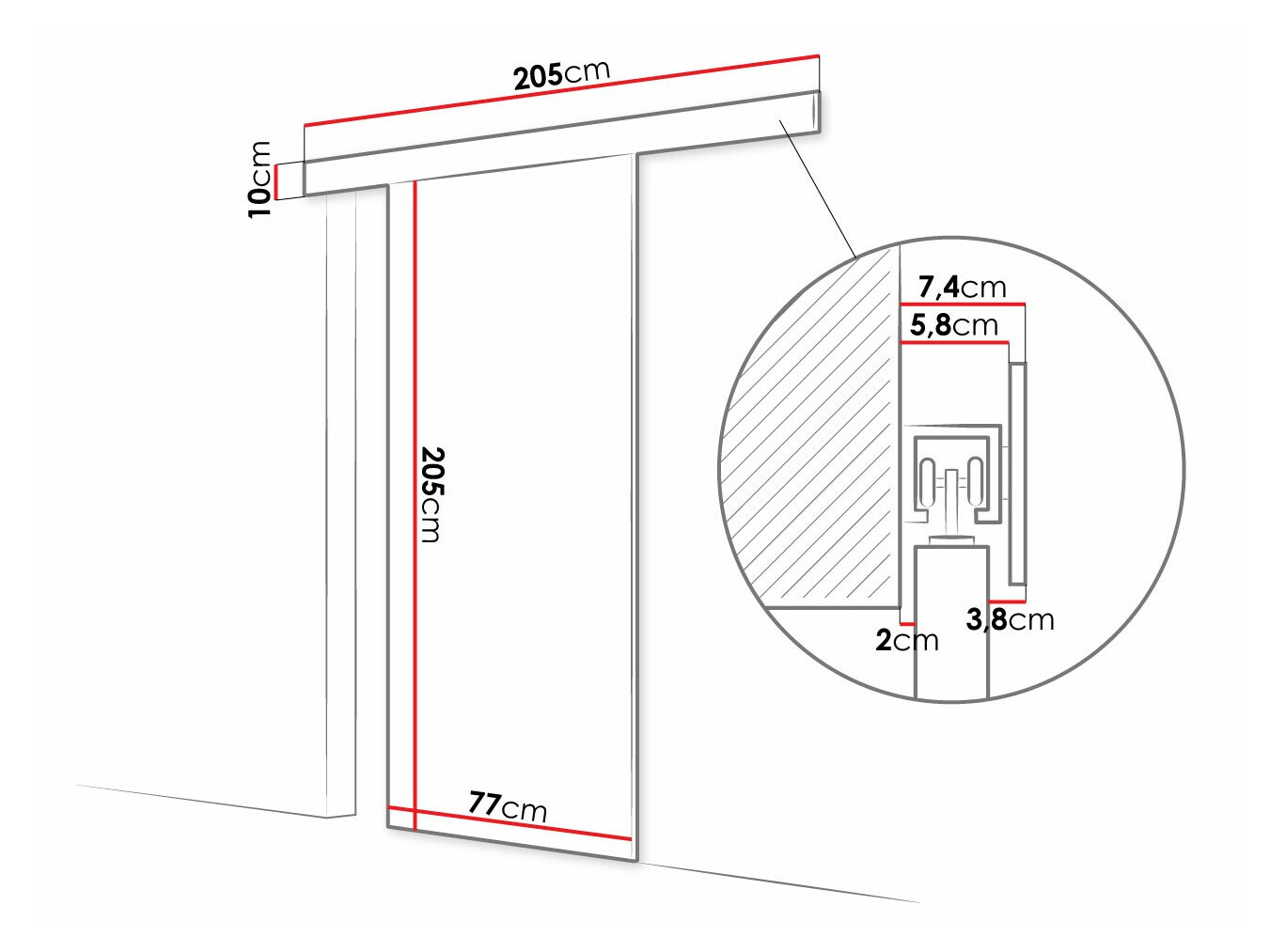 Schuifdeur Closico Fundus III (Wit)