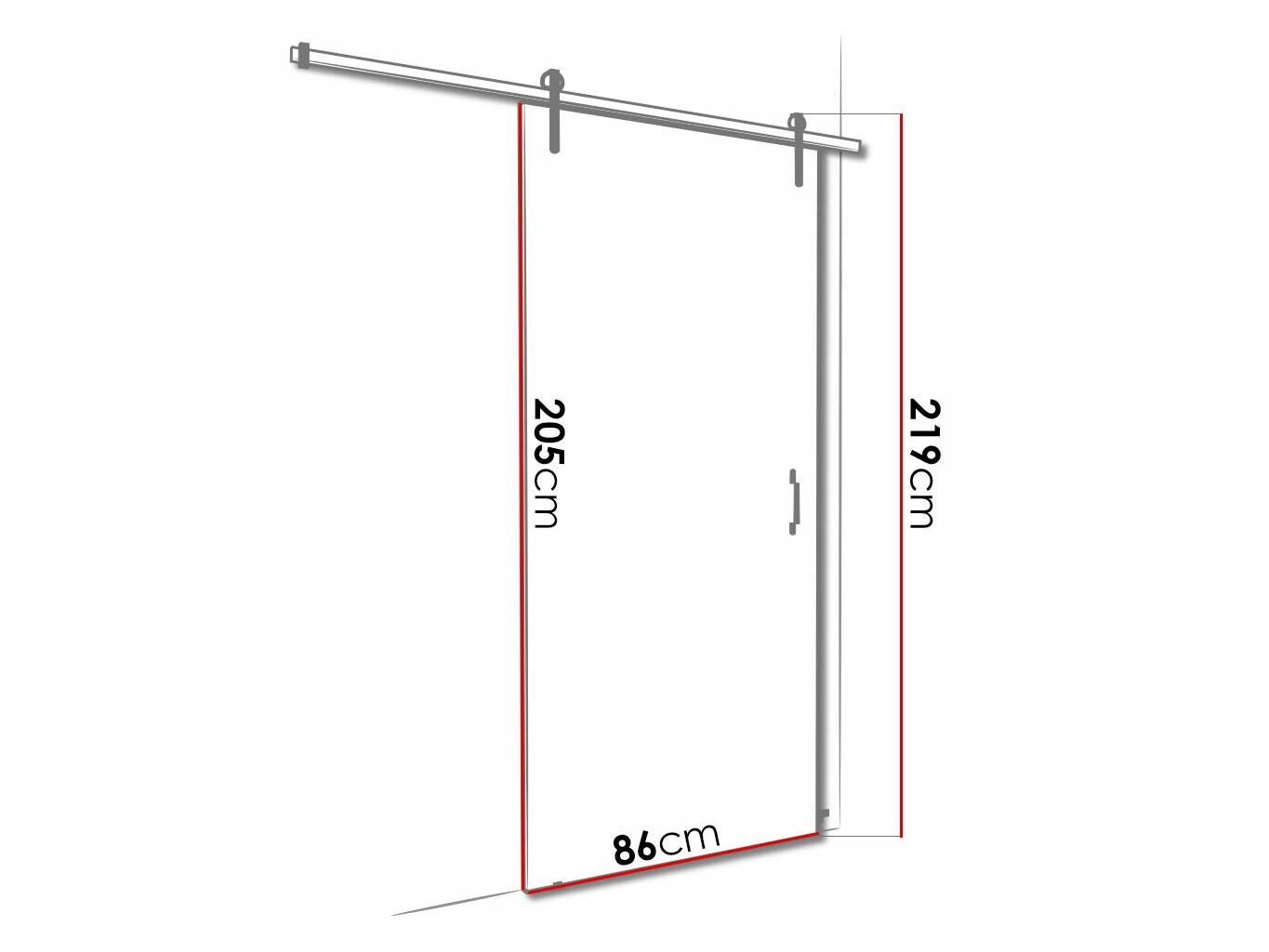 Schuifdeur Dover 156 (Antraciet + Zwart)