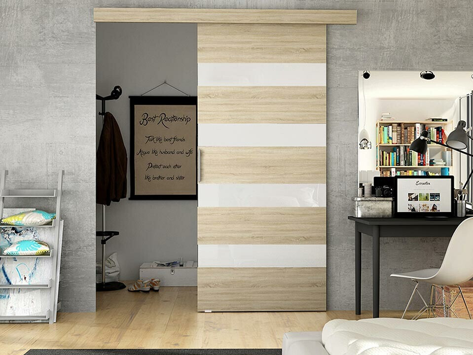 Schuifdeuren Closico 179 (Sonoma eik + Wit)