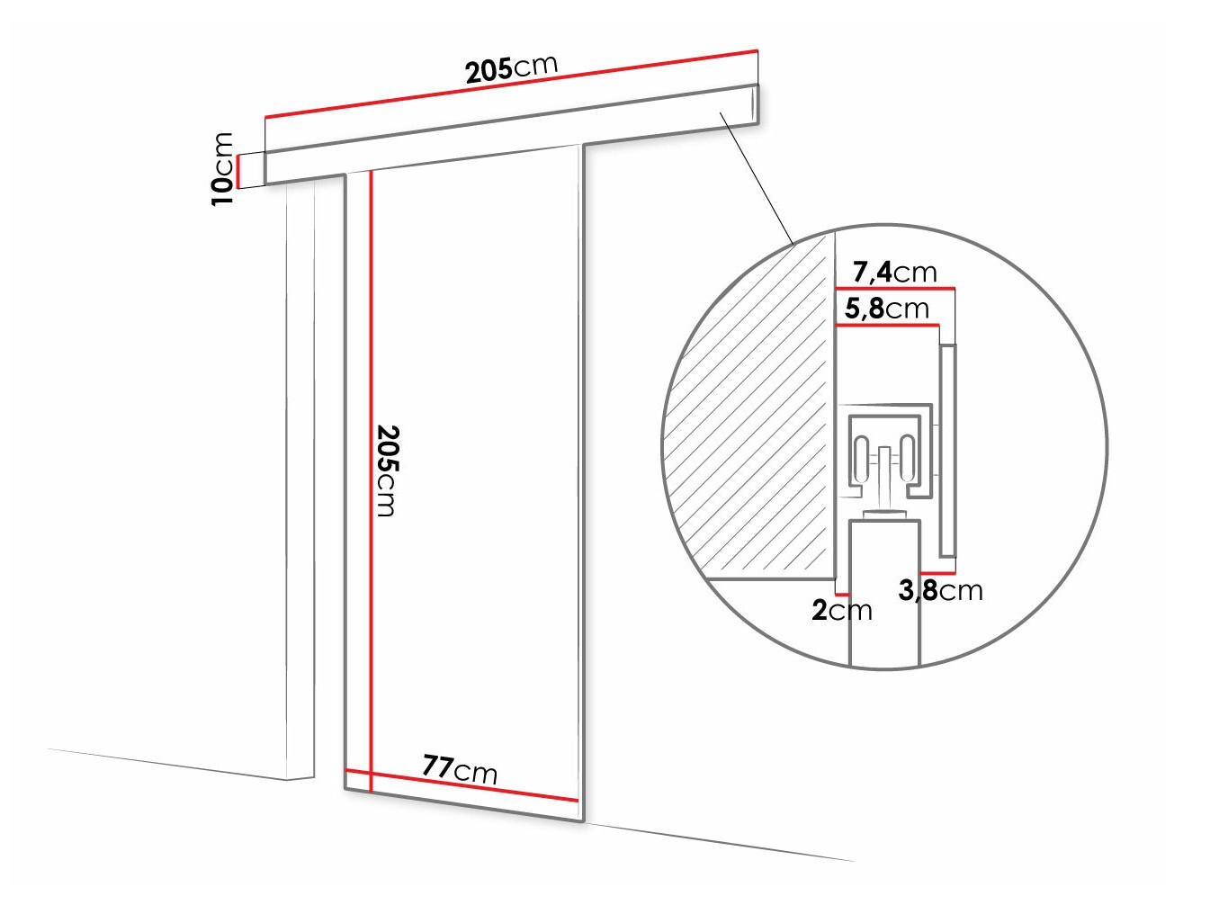 Schuifdeuren Closico 179 (Sonoma eik + Zwart)