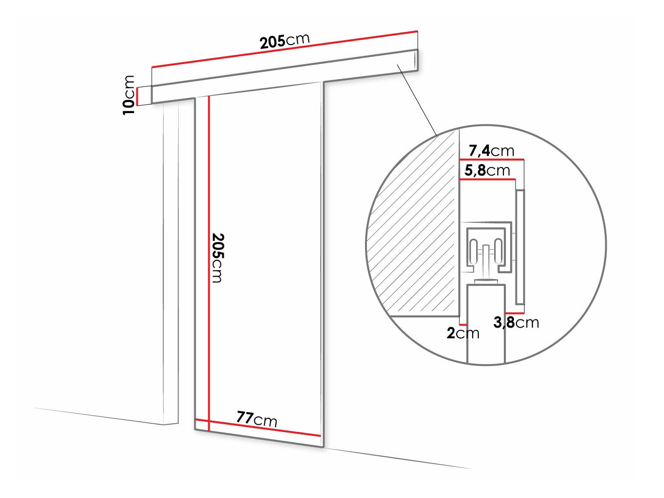 Schuifdeuren Closico 183 (Zwart)