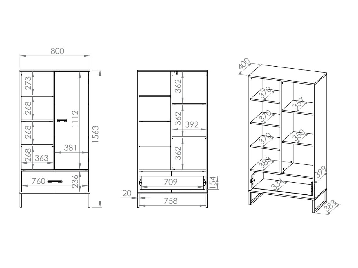 Boekenkast Tortiva 103