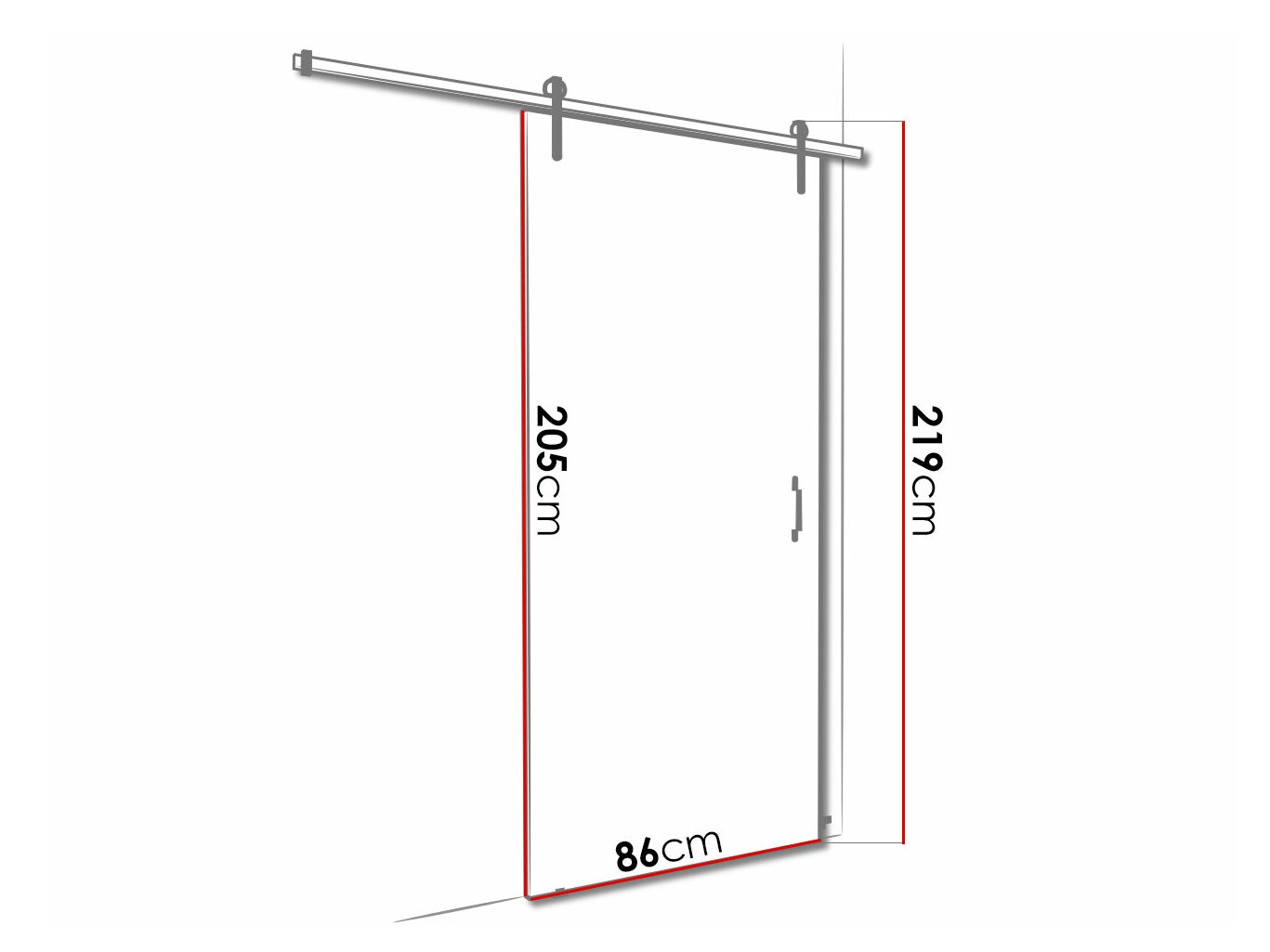 Schuifdeur Dover 162 (Antraciet + Zwart)