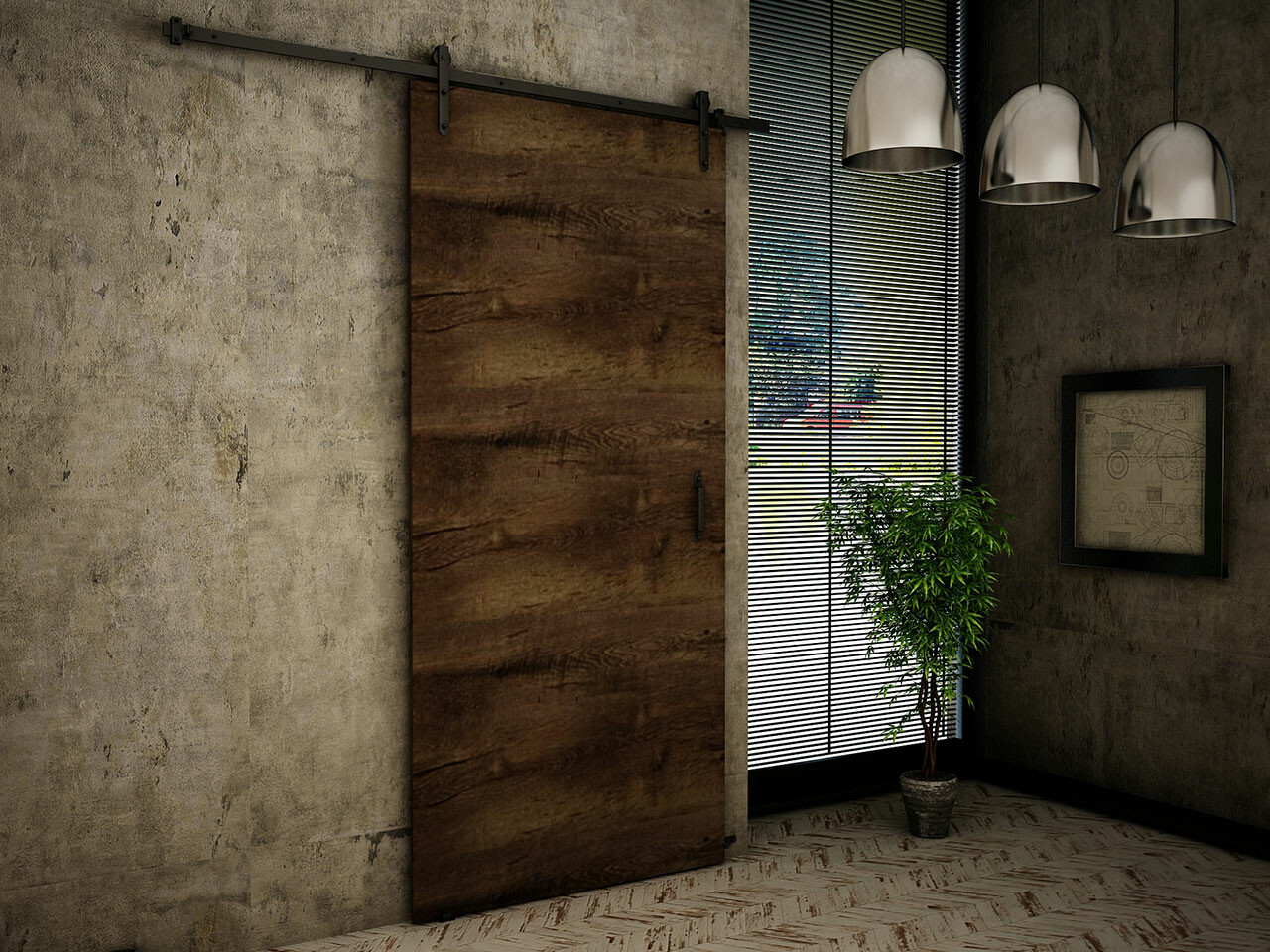 Schuifdeuren Dover 166 (Donker essen)