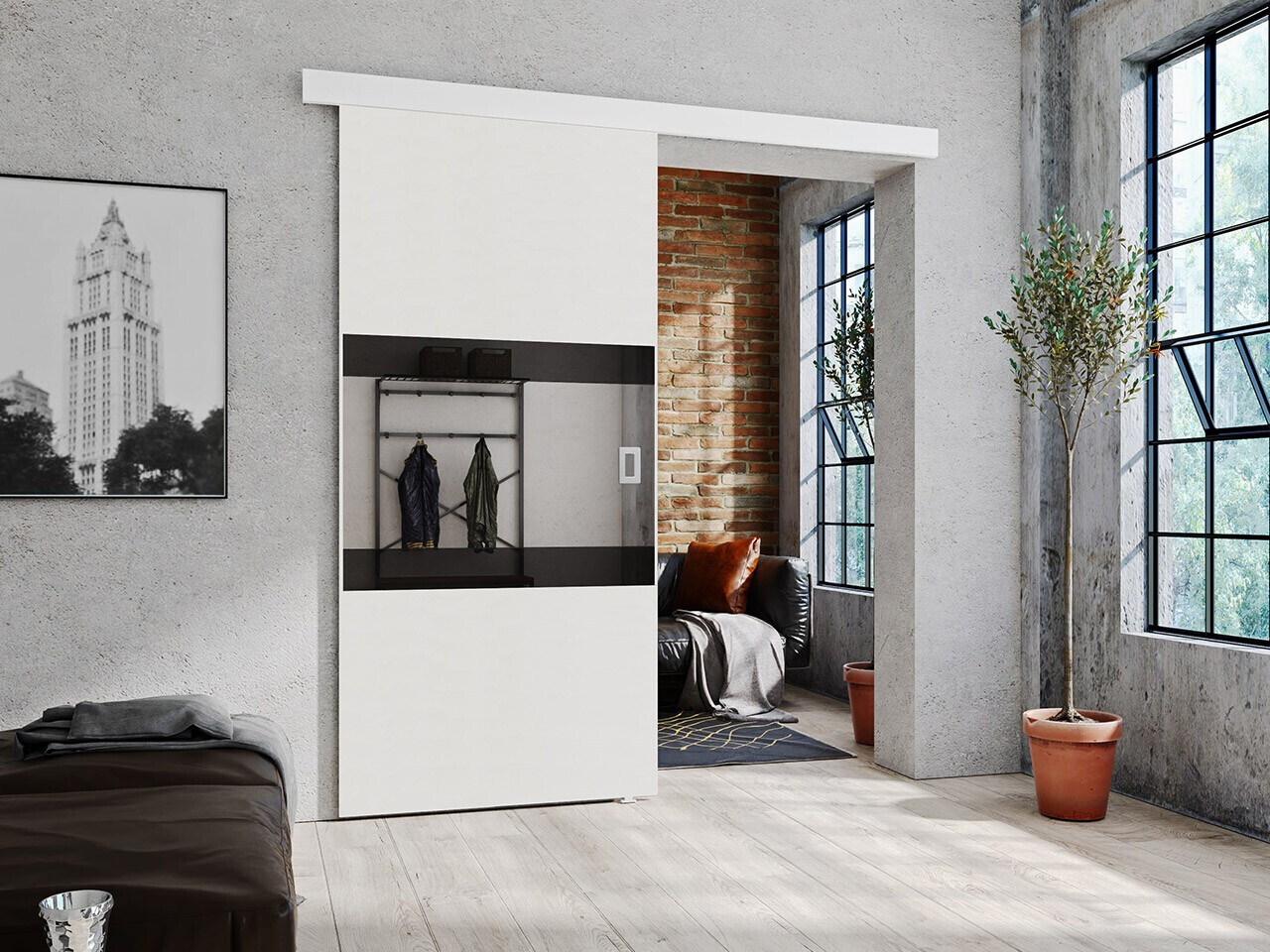 Schuifdeur Dover 174 (Wit + Zwart)