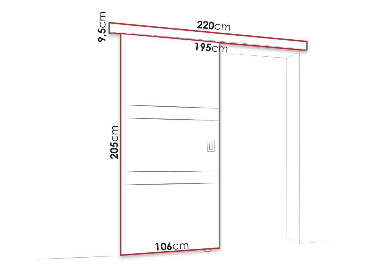 Schuifdeuren Dover 176 (Sonoma eik + Zwart)