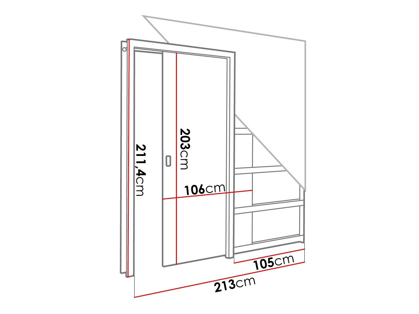 Schuifdeur Dover 185 (Donker essen)