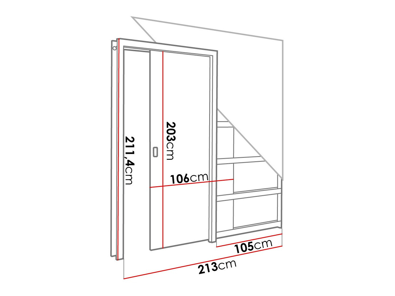 Schuifdeuren Dover 185 (Antraciet)