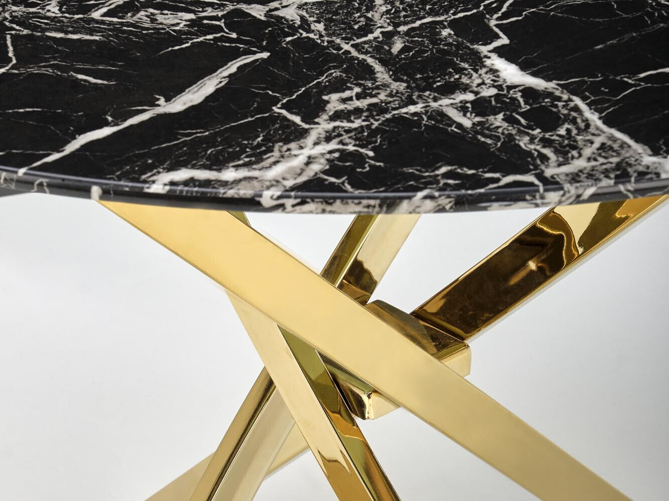 Tafel Houston 1538 (Gouden + Zwart marmer)
