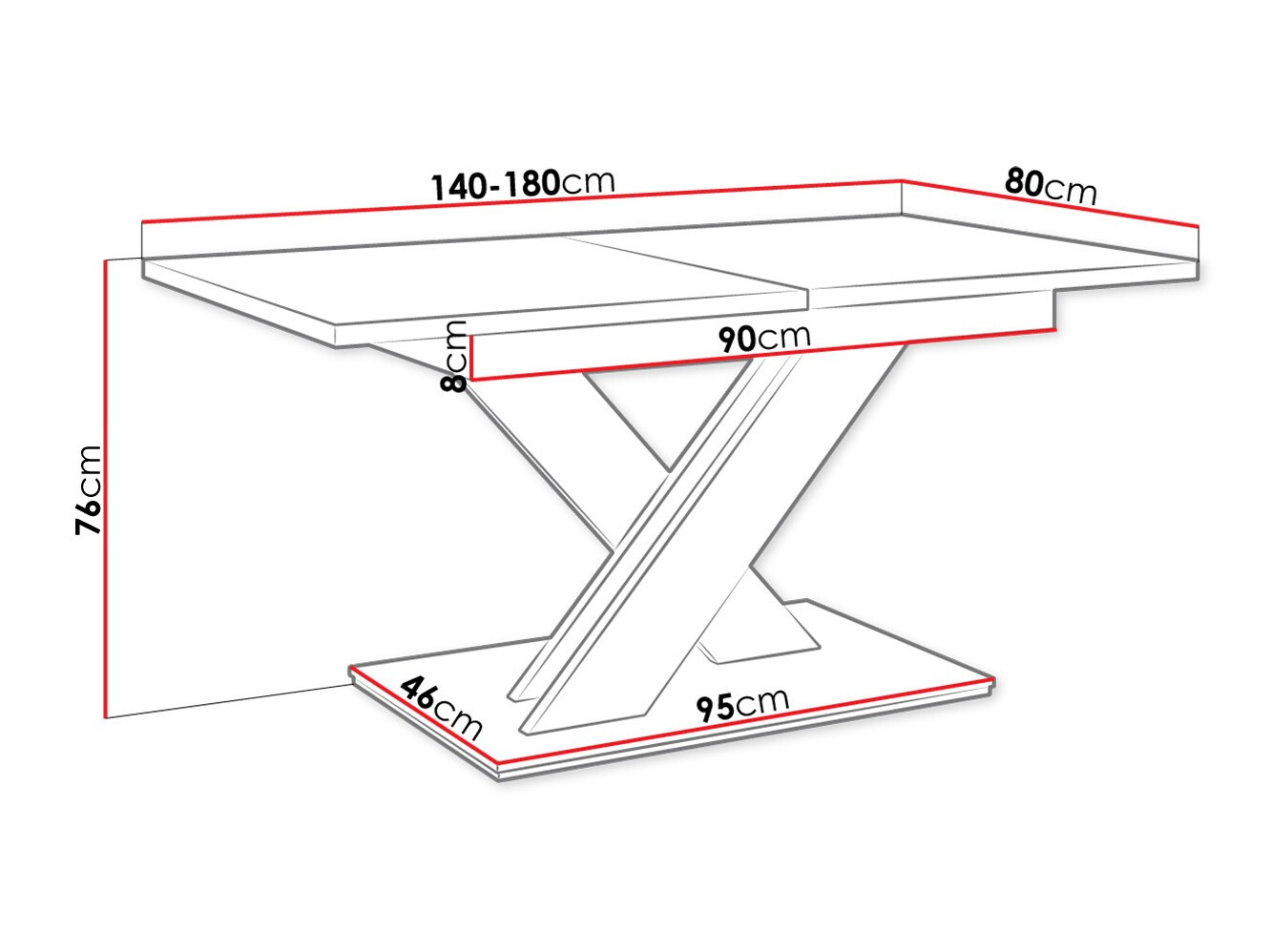 Tafel Decium (Glanzend zwart)