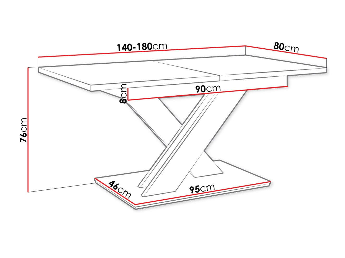 Tafel Decium (Wit + Beton)