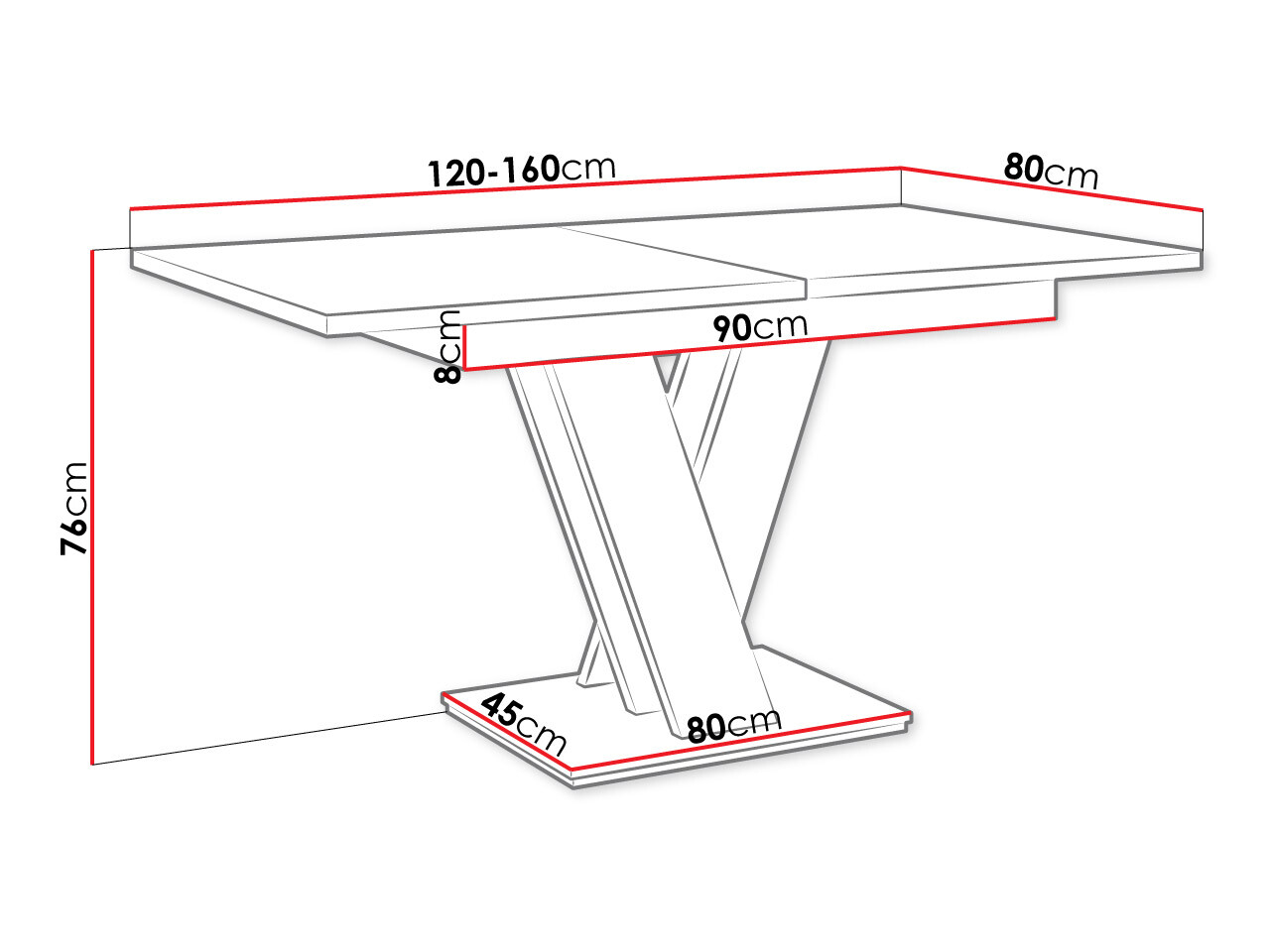 Tafel Goodyear 104 (Glanzend wit + Glanzend zwart)
