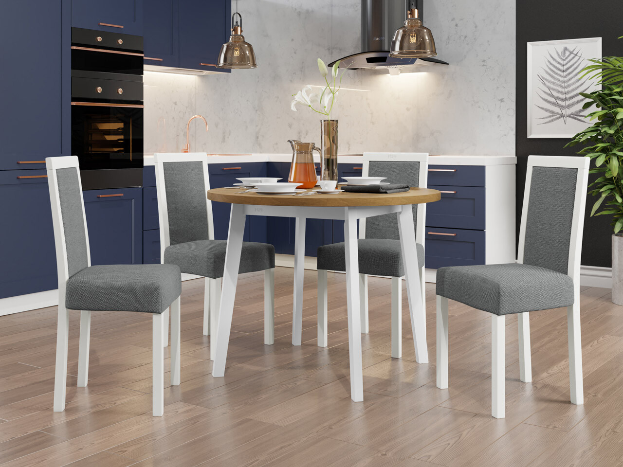 Eetkamerset Victorville 306 (Wit)