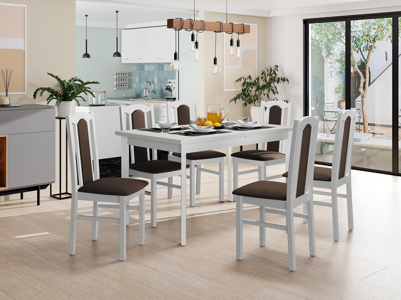 Eetkamerset Victorville 313 (Wit)