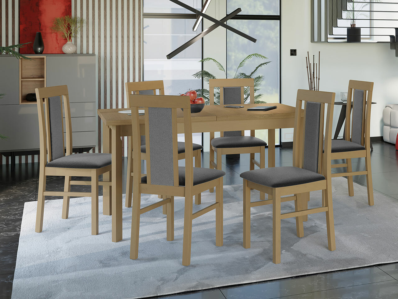 Eetkamerset Victorville 315 (Sonoma eik)