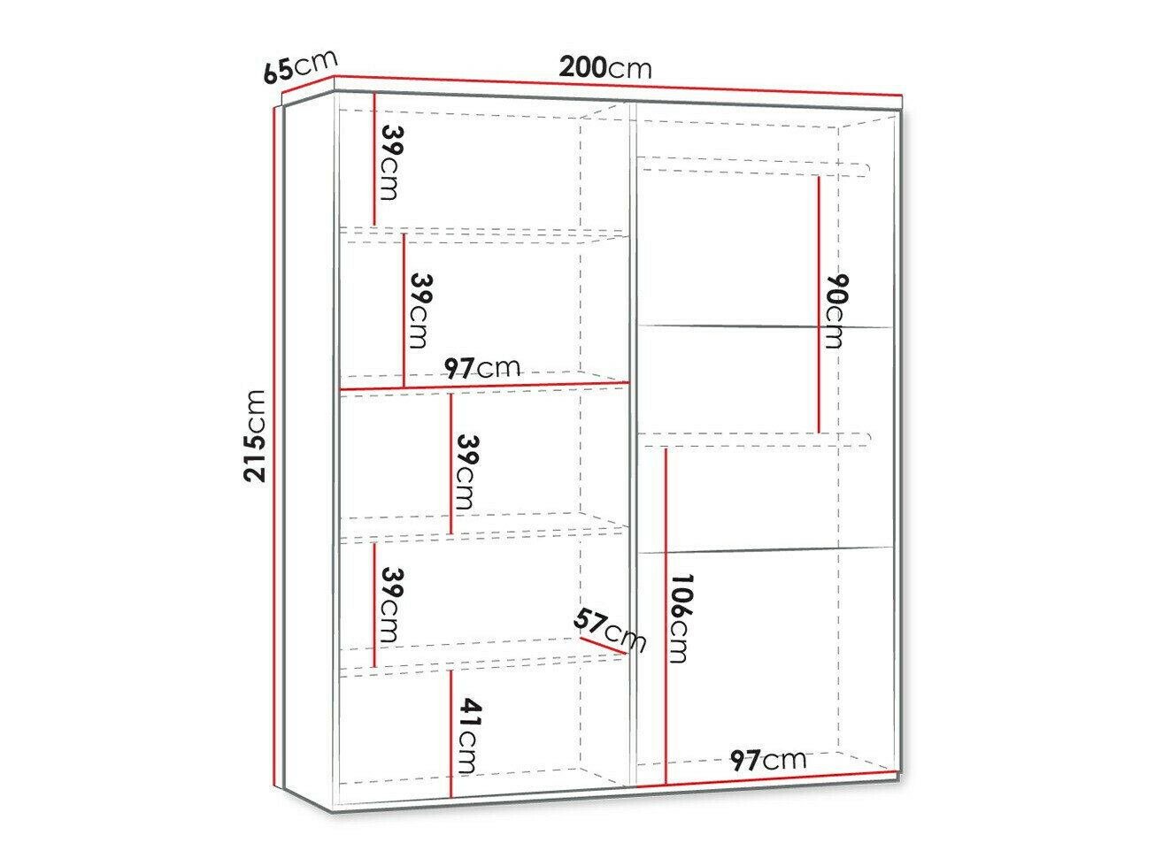 Kledingkast Honolulu 125 (Zwart)