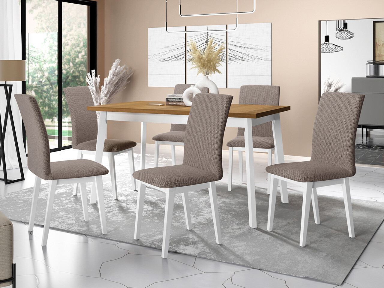 Eetkamerset Victorville 322 (Wit)