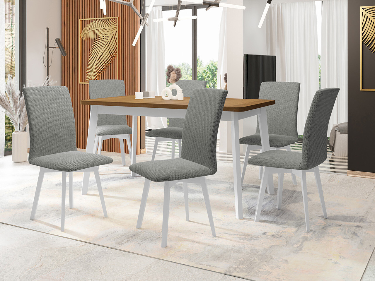 Eetkamerset Victorville 324 (Wit)