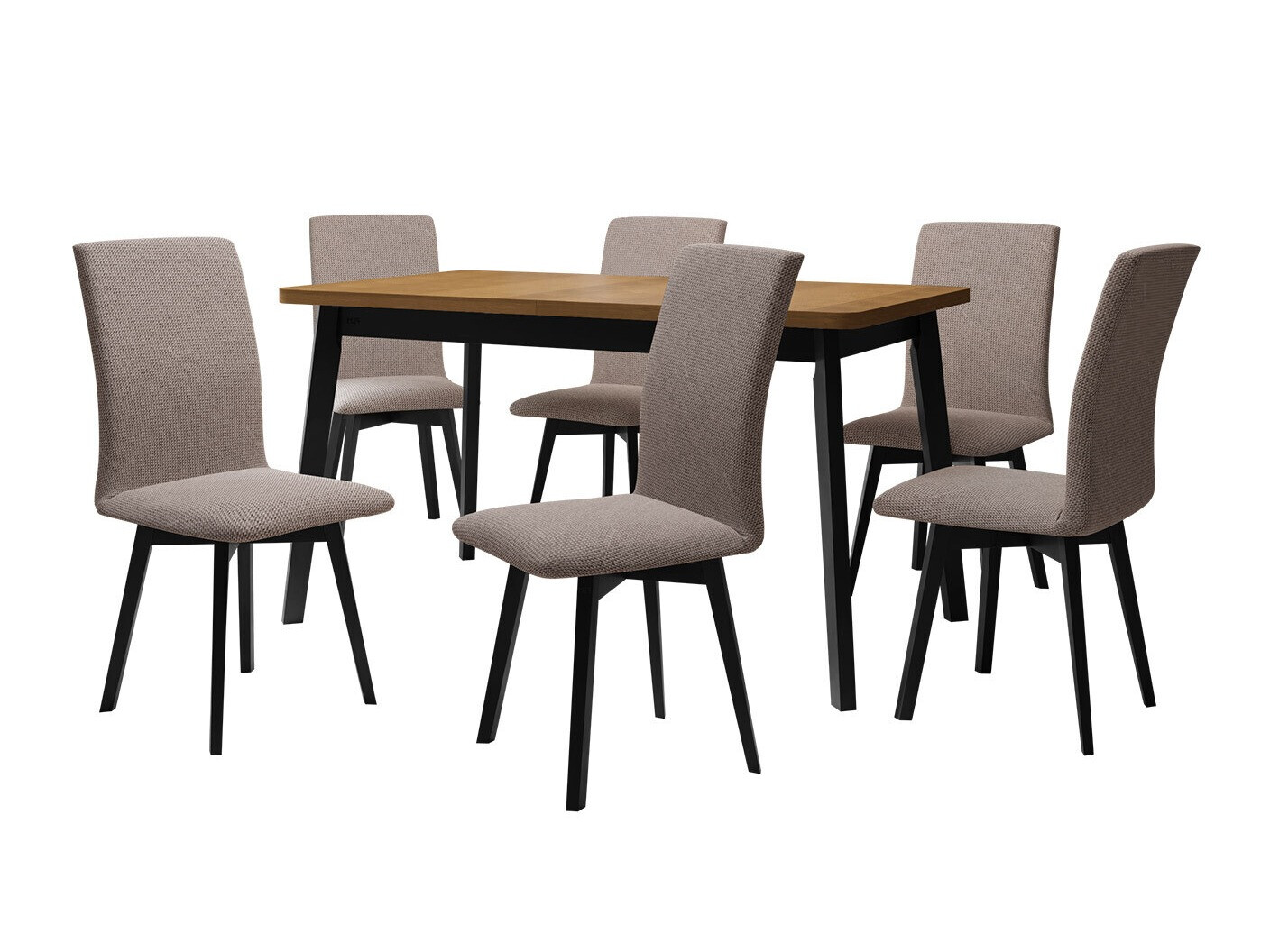 Eetkamerset Victorville 324 (Zwart)