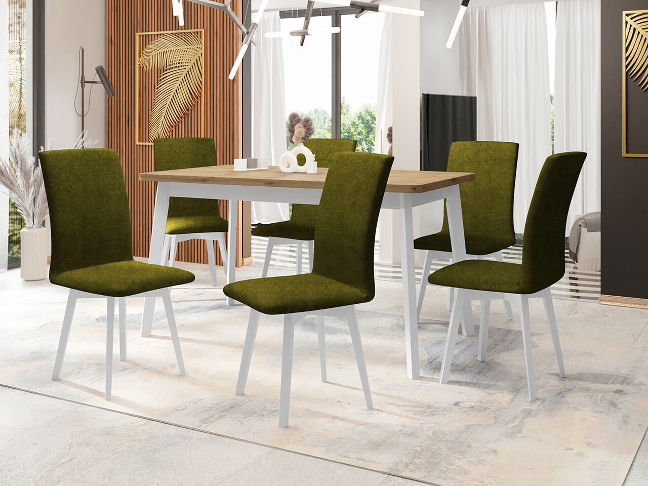 Eetkamerset Victorville 326 (Wit)