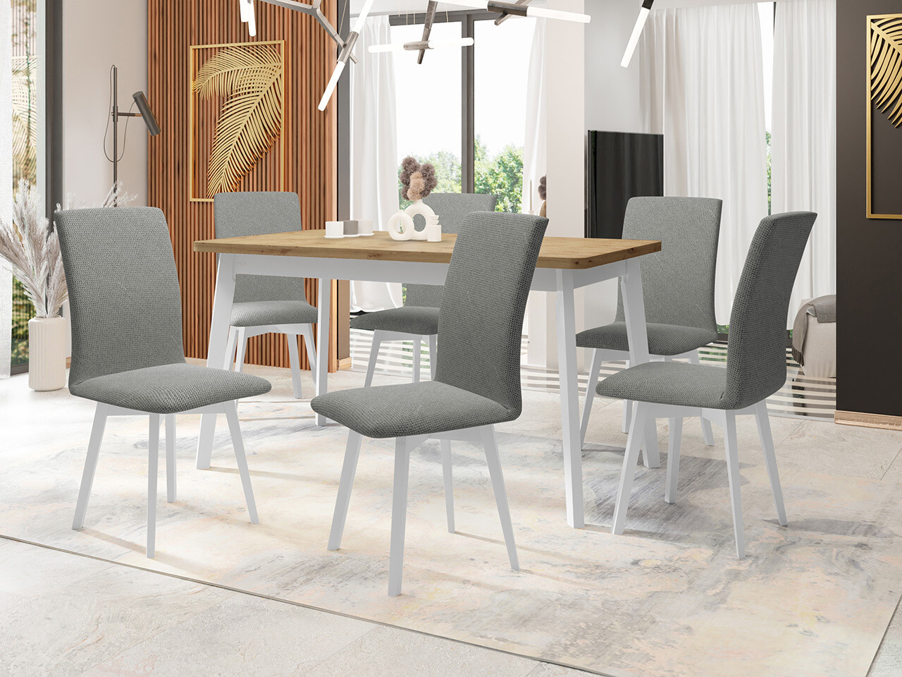 Eetkamerset Victorville 326 (Wit)