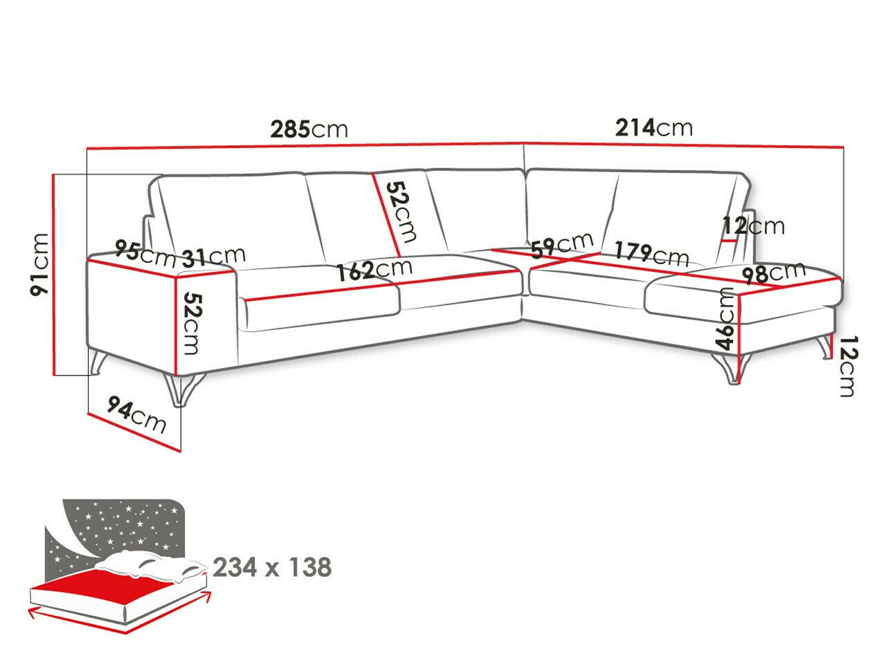 Hoekbank ComfiDream 112 (Vogue 16)